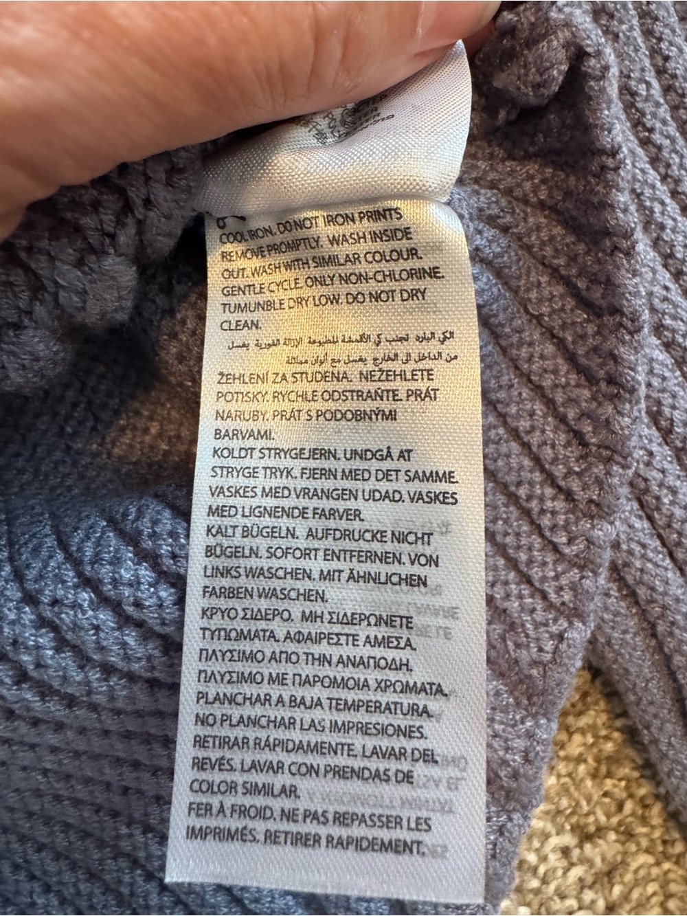 Edikted Women’s Asymmetric Off-Shoulder Ribbed Sweater Dusty Blue Large - Picture 11 of 11